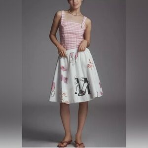 Maeve at Anthropologie the Jacie Poplin Printed Knee-Length Skirt